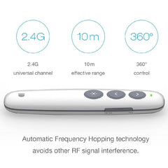 Doosl DSIT007 2.4GHz Rechargeable Powerpoint Presentation Wireless Cliker Remote Control Pen, Control Distance: 10m(White), DSIT007