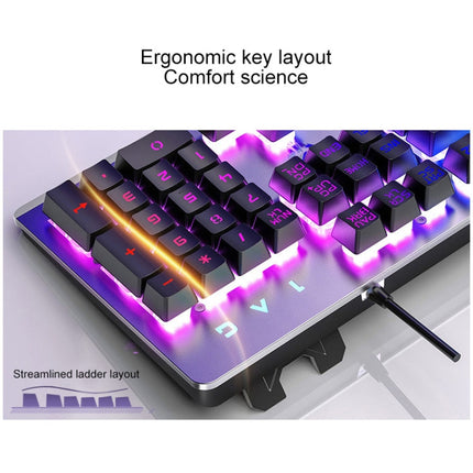 YINDIAO K002 USB Wired Mechanical Feel RGB Backlight Keyboard + Optical Silent Mouse Set, RGB Backlight / Silent / Black, RGB Backlight / White