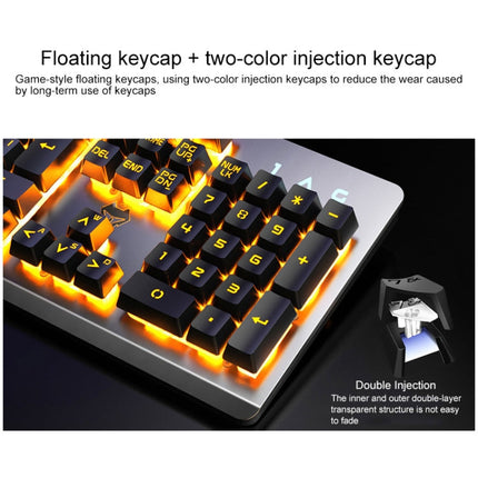 YINDIAO K002 USB Wired Mechanical Feel RGB Backlight Keyboard + Optical Silent Mouse Set, RGB Backlight / Silent / Black, RGB Backlight / White