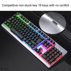 YINDIAO K002 USB Wired Mechanical Feel RGB Backlight Keyboard + Optical Silent Mouse Set, RGB Backlight / Silent / Black, RGB Backlight / White
