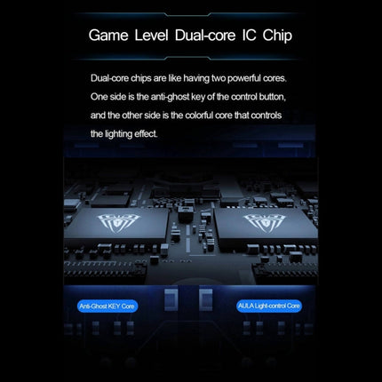 AULA F2088 108 Keys Mixed Light Mechanical Blue Switch Wired USB Gaming Keyboard with Metal Button