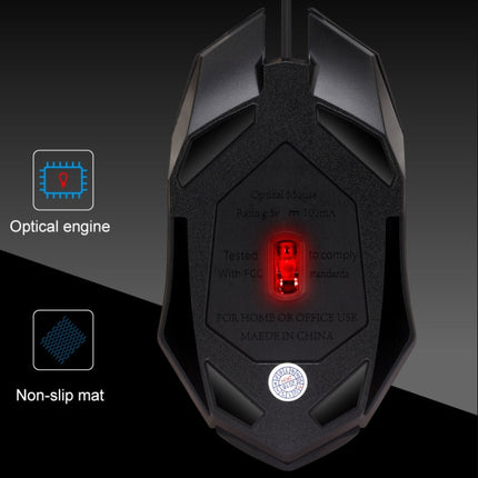 Chasing Leopard K2 USB LED Backlight 1600DPI Three-speed Adjustable Wired Optical Gaming Mouse, Length: 1.3m