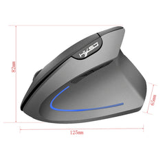 HXSJ T22 2.4GHz Wireless 4-Keys 2400 DPI Adjustable Ergonomics Optical Vertical Mouse, 4 Buttons T22 Grey