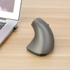 HXSJ T22 2.4GHz Wireless 4-Keys 2400 DPI Adjustable Ergonomics Optical Vertical Mouse, 4 Buttons T22 Grey