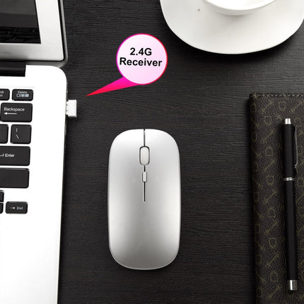 HXSJ M90 2.4GHz Ultrathin Mute Rechargeable Dual Mode Wireless Bluetooth Notebook PC Mouse