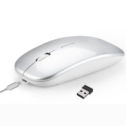 HXSJ M90 2.4GHz Ultrathin Mute Rechargeable Dual Mode Wireless Bluetooth Notebook PC Mouse