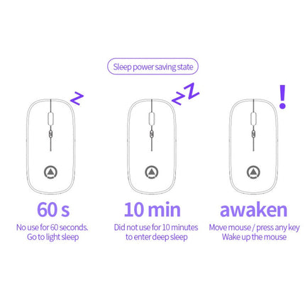 YINDIAO A2 2.4GHz 1600DPI 3-modes Adjustable Wireless Silent Mouse, Battery Powered, Battery ver.