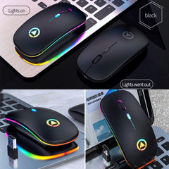 YINDIAO A2 BT3.0 + BT5.0 + 2.4GHz 1600DPI 3-modes Adjustable RGB Light Wireless Silent Bluetooth Mouse, Bluetooth ver.