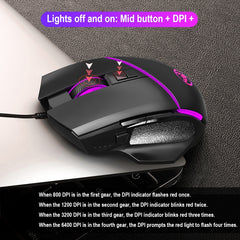 HXSJ  V100 + A876 Mobile Game One Hand Wired Keyboard + Mouse Set, V100+A876