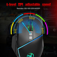 HXSJ  V100 + A876 Mobile Game One Hand Wired Keyboard + Mouse Set, V100+A876