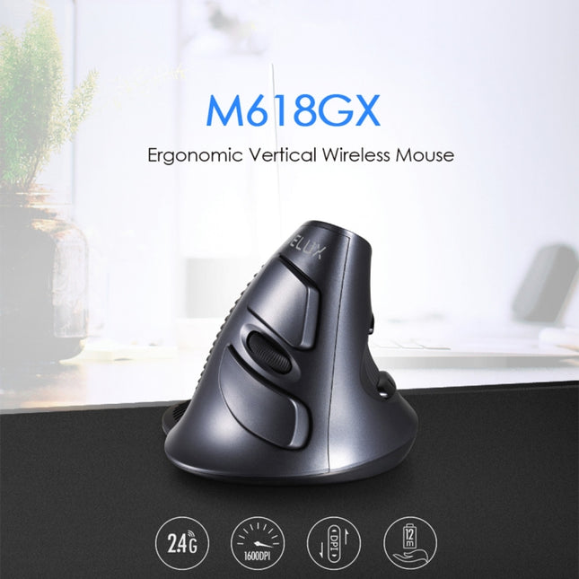 DELUX M618GX Wireless Ergonomic Vertical Mouse 1600DPI Optical Mouse, M618GX