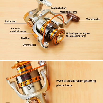 YUMOSHI  Ball Bearings Rocker Handle Wheel Seat Fishing Spinning Reel