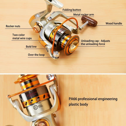 YUMOSHI  Ball Bearings Rocker Handle Wheel Seat Fishing Spinning Reel, EF1000, EF2000, EF3000, EF4000, EF5000, EF6000, EF7000, EF8000
