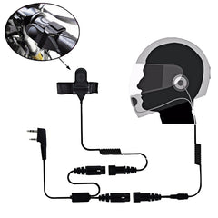 2 Pin PTT Adjustable Volume Motorcycle Helmet Headset Microphone for BAOFENG Radio Walkie Talkie