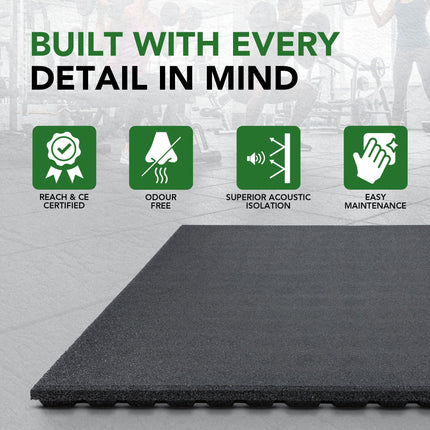 43mm PRO Anti-Shock Rubber Gym Flooring Tile