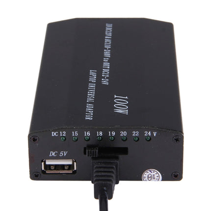 Laptop Notebook Power 100W Universal Charger with Car Charger & AC Power Adapter & 8 Power Adapters & 1 USB Port for Samsung, Sony, Asus, Acer, IBM, HP, DELL, UK Plug, AU Plug, EU Plug, UK Plug