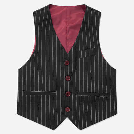 SUITLAB London Boys Striped 3 Piece Suit Set in Black