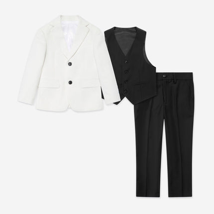 SUITLAB London Boys Tuxedo 3 Piece Suit Set in White