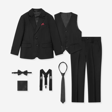 SUITLAB London Boys 7 Piece Suit Set in Black