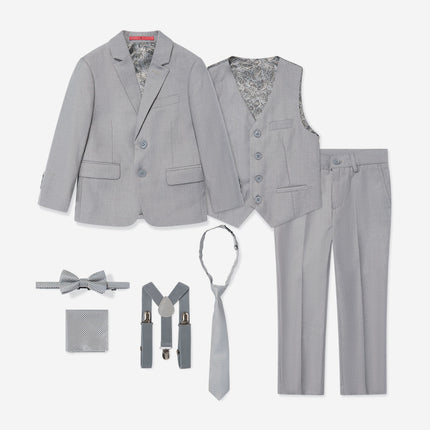 SUITLAB London Boys 7 Piece Suit Set in Grey