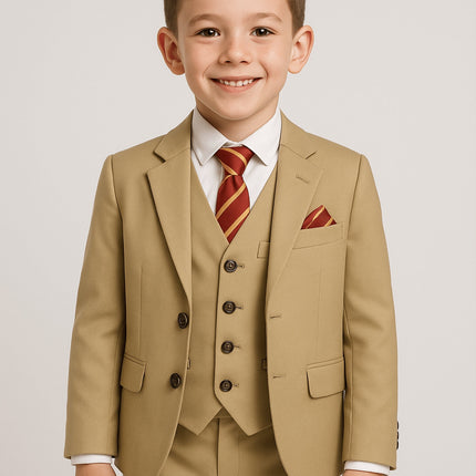 SUITLAB London Boys 7 Piece Suit Set in Beige