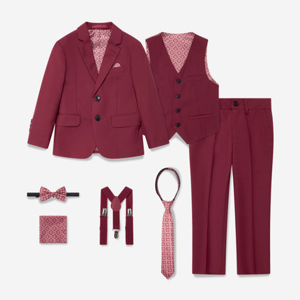 SUITLAB London Boys 7 Piece Suit Set in Red