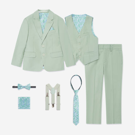 SUITLAB London Boys 7 Piece Suit Set in Green