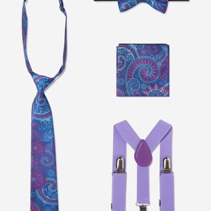 SUITLAB London Boys 7 Piece Suit Set in Purple