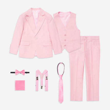 SUITLAB London Boys 7 Piece Suit Set in Pink