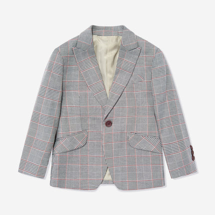 SUITLAB London Boys Checked 3 Piece Suit Set in Grey
