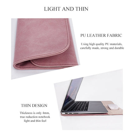 PU01S PU Leather Horizontal Invisible Magnetic Buckle Laptop Inner Bag for 15.4 inch laptops, 15.4 inch