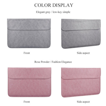 PU01S PU Leather Horizontal Invisible Magnetic Buckle Laptop Inner Bag for 15.4 inch laptops, 15.4 inch