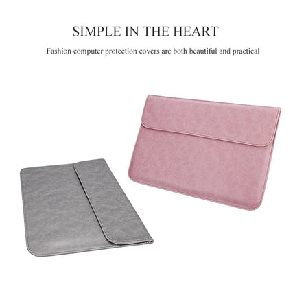 PU01S PU Leather Horizontal Invisible Magnetic Buckle Laptop Inner Bag for 15.4 inch laptops, 15.4 inch