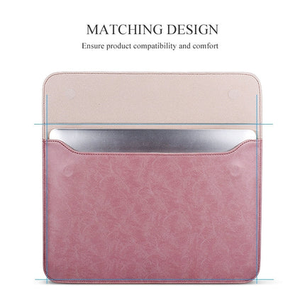 PU01S PU Leather Horizontal Invisible Magnetic Buckle Laptop Inner Bag for 15.4 inch laptops, 15.4 inch