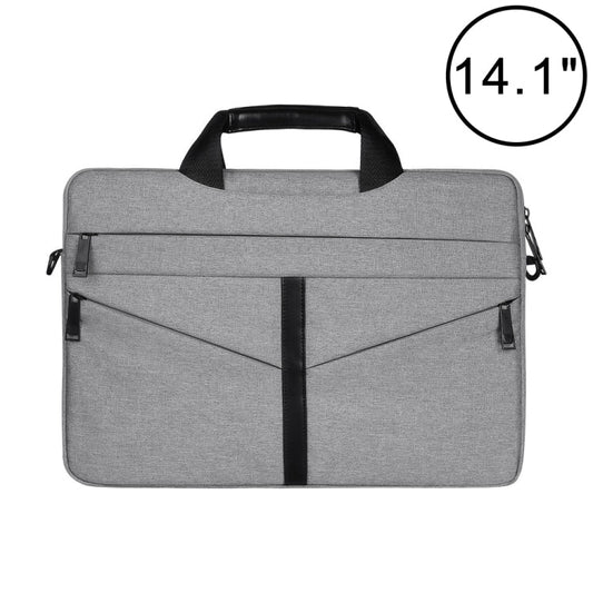 14.1 inch Breathable Wear-resistant Fashion Business Shoulder Handheld Zipper Laptop Bag with Shoulder Strap, 14.1 inch