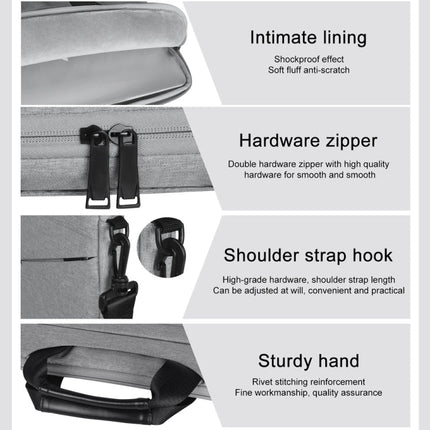 14.1 inch Breathable Wear-resistant Fashion Business Shoulder Handheld Zipper Laptop Bag with Shoulder Strap, 14.1 inch