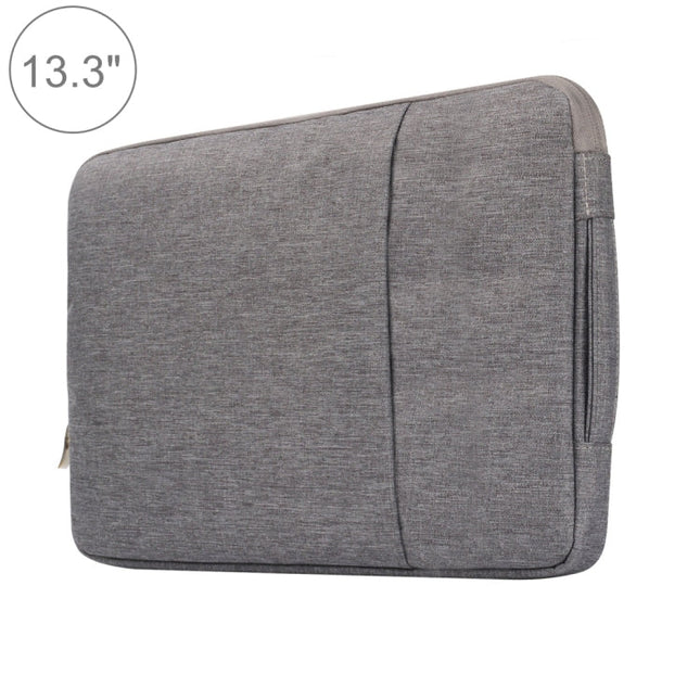 13.3 inch Universal Fashion Soft Laptop Denim Bags Portable Zipper Notebook Laptop Case Pouch for MacBook Air / Pro, Lenovo and other Laptops, Size: 35.5x26.5x2cm, 13.3 inch Grey, 13.3 inch Dark Blue, 13.3 inch Black