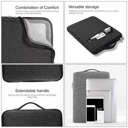 15.4 inch Universal Fashion Soft Laptop Denim Bags Portable Zipper Notebook Laptop Case Pouch for MacBook Air / Pro, Lenovo and other Laptops, Size: 39.2x28.5x2cm, 15.4 inch Grey, 15.4 inch Dark Blue, 15.4 inch Black