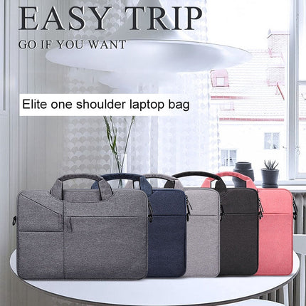 ST02S Waterproof Tear Resistance Hidden Portable Strap One-shoulder Handbag for 14.1 inch Laptops, with Suitcase Belt, ST02S 14.1 inch Pink, ST02S 14.1 inch Light Grey, ST02S 14.1 inch Navy Blue, ST02S 14.1 inch Black, ST02S 14.1 inch Dark Gray