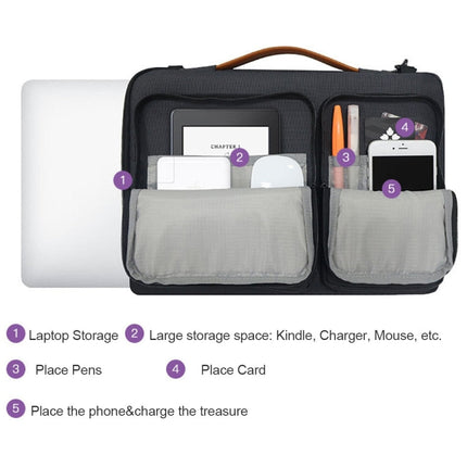 Nylon Waterproof Laptop Handbag Bag for 15-15.6 inch Laptops with Trunk Trolley Strap, 15-15.6 inch