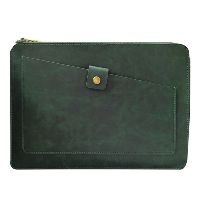 Universal Genuine Leather Business Zipper Laptop Tablet Bag For 12 inch and Below, 12 inch
