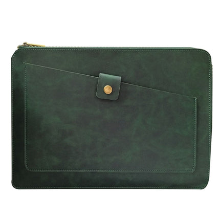 Universal Genuine Leather Business Zipper Laptop Tablet Bag For 15.4 inch and Below, 15.4 inch