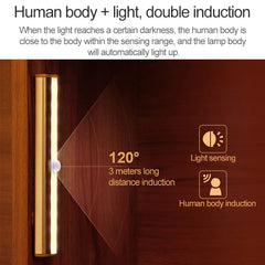 2.8W 60 LEDs Warm White Wide Screen Intelligent Human Body Sensor Light LED Corridor Cabinet Light, USB Charging Version