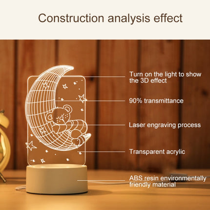 Spaceship Shape Creative Crack Touch Dimming 3D Colorful Decorative Night Light with Remote Control, Spaceship Shape