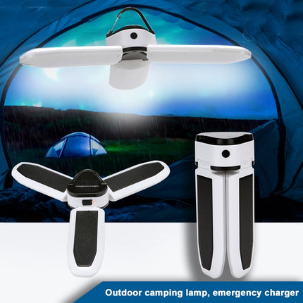 Multifunctional Solar USB Charging 60 LED Trefoil Camping Lamp Outdoor Tent Portable Lamp Flashlight  Emergency Light Bulb Light, Style: Solar, Style: Solar