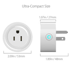 10A Round Shape WiFi Mini Plug APP Remote Control Timing Smart Socket Works with Alexa & Google Home, AC 100-240V, US Plug, 10A US Plug(Round Shape)