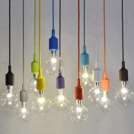E27 Lamp Holder DIY Ceiling Chandelier Light Bulbs Screw Silicone Base Socket, Cable Length: 1m