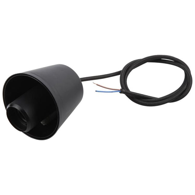E27 Lamp Holder DIY Ceiling Chandelier Light Bulbs Screw Silicone Base Socket, Cable Length: 1m, E27 Black