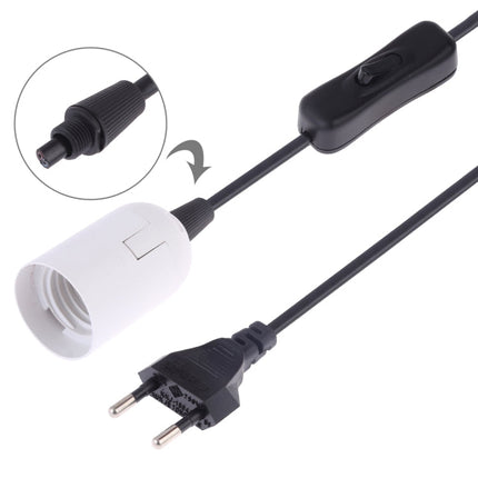 E27 Wire Cap Switch Lamp Holder Chandelier Power Socket with 1.2m Extension Cable, Small UK Plug