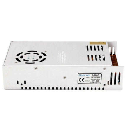 SOMPOM S-300-5 300W 5V 60A Switching Driver LED Light Strip Display Screen Lighting Monitor Power Supply, 300W 5V/60A